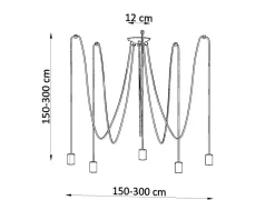 Wohnzimmerlampen|Esszimmer Lampen*Sollux Pendelleuchte Schwarz flexibel verstellbar bis 3 m