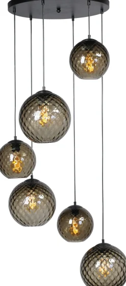 Hängelampen|Kugellampen*Masterlight Pendelleuchte Schwarz Glas Metall verstellbar bis 3,5 m