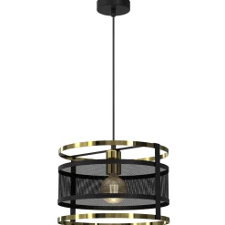 Wohnzimmerlampen|Moderne Lampen*Luminex Pendelleuchte Schwarz Gold Mesh Ø 30 cm Esstisch