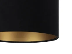 Hängelampen|Esszimmer Lampen*BPS Koncept Pendelleuchte Schwarz Gold Stoff Retro Esstisch