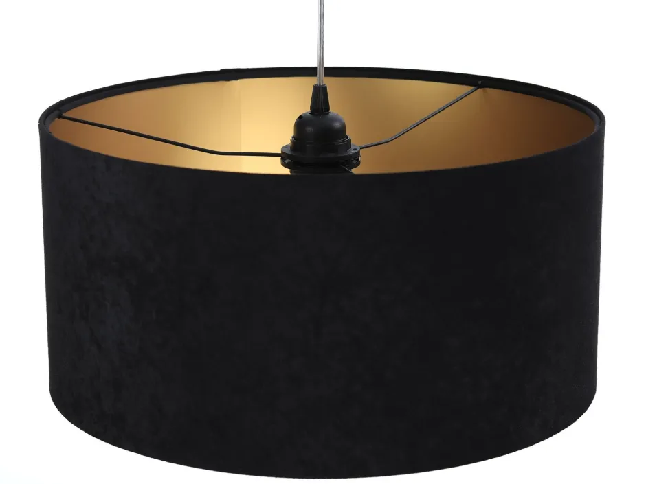 Hängelampen|Esszimmer Lampen*BPS Koncept Pendelleuchte Schwarz Gold Stoff Retro Esstisch