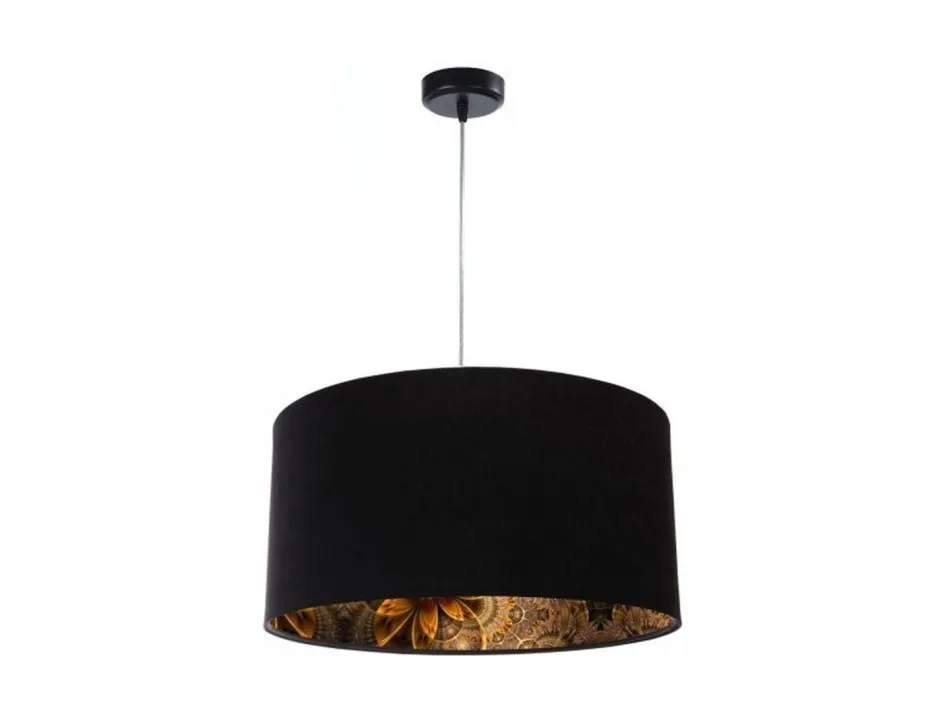 BPS Koncept Pendelleuchte Schwarz Gold Stoff Esszimmer Retro< Hängelampen|Esszimmer Lampen