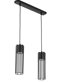 Sigma Pendelleuchte Schwarz Metall Gitter 2-flmg GU10 38 cm< Wohnzimmerlampen|Moderne Lampen