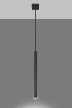 Sollux Pendelleuchte Schwarz Metall Ø2,5cm schmal G9 PETERA< Esszimmer Lampen|Moderne Lampen