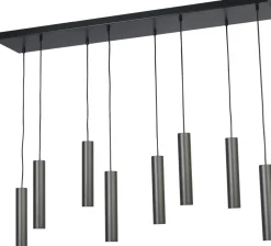 Wohnzimmerlampen|Esszimmer Lampen*Masterlight Pendelleuchte Schwarz Metall groß 8-flammig ERION
