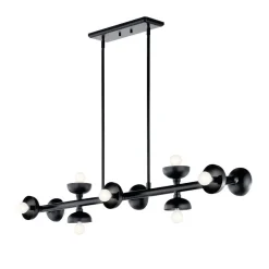 Elstead Pendelleuchte Schwarz Metall 121,9 cm lang H: max. 120 cm E14< Hängelampen|Bürolampen