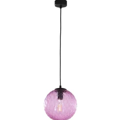 TK Lighting Pendelleuchte Schwarz Rosa E27 Glas Metall Modern< Hängelampen|Esszimmer Lampen