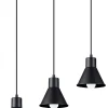 Sollux Pendelleuchte Schwarz schmal Retro 3-flammig E27< Hängelampen|Wohnzimmerlampen