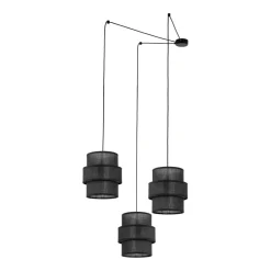 Hängelampen|Esszimmer Lampen*TK Lighting Pendelleuchte Schwarz Stoff XXL B: max. 4 m 3-flammig E27