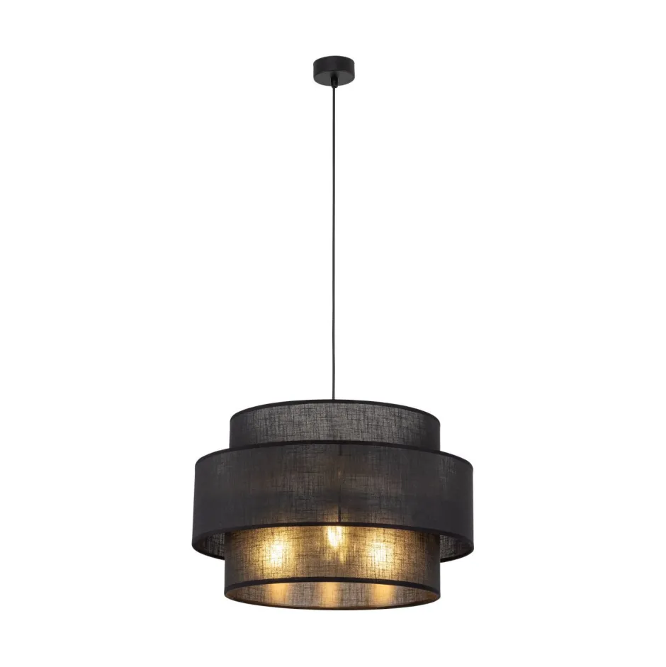Hängelampen|Bürolampen*TK Lighting Pendelleuchte Schwarz Stoff Ø 50 cm H: max. 160 cm 3x E27