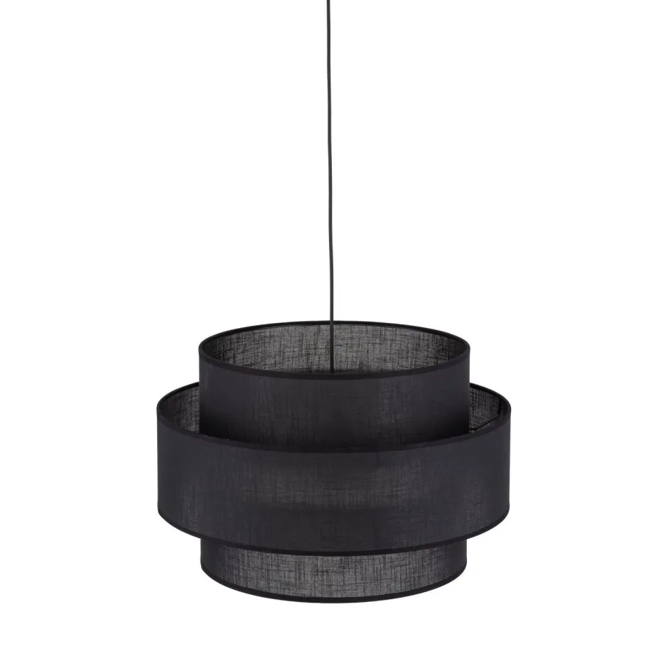 Hängelampen|Bürolampen*TK Lighting Pendelleuchte Schwarz Stoff Ø 50 cm H: max. 160 cm 3x E27