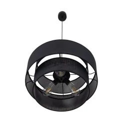 Hängelampen|Bürolampen*TK Lighting Pendelleuchte Schwarz Stoff Ø 50 cm H: max. 160 cm 3x E27