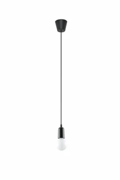 Wohnzimmerlampen|Retro Lampen*Sollux Pendelleuchte Schwarz verstellbar bis 90cm E27 NESSA