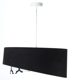 BPS Koncept Pendelleuchte Schwarz Weiß rund D: 50 cm E27 Retro Motiv< Hängelampen|Bürolampen