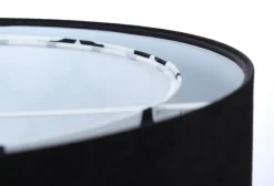 BPS Koncept Pendelleuchte Schwarz Weiß rund D: 50 cm E27 Retro Motiv< Hängelampen|Bürolampen