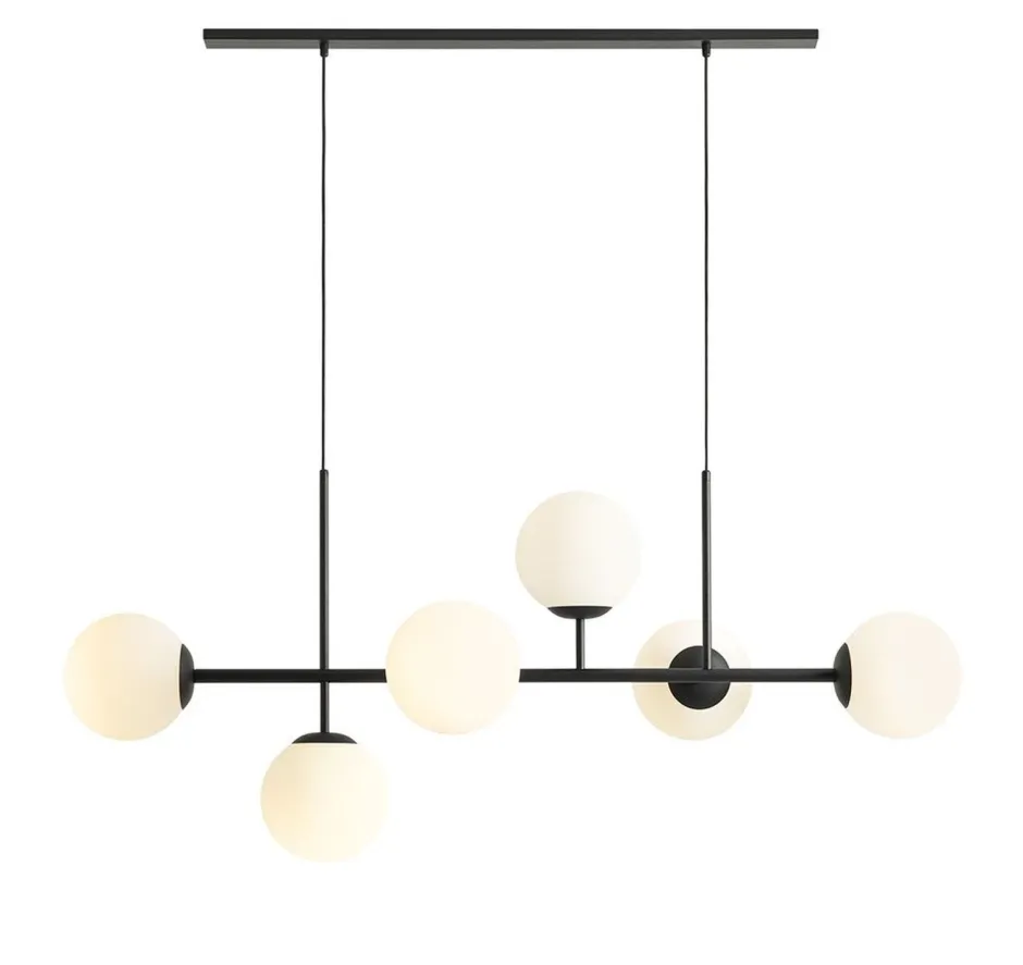 ALDEX Pendelleuchte Schwarz Weiß 6-flammig E27 blendarm< Hängelampen|Bürolampen