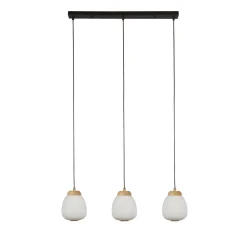 Hängelampen|Esszimmer Lampen*Searchlight Pendelleuchte Schwarz Weiß B: 78,5 cm E14 3-flammig E14