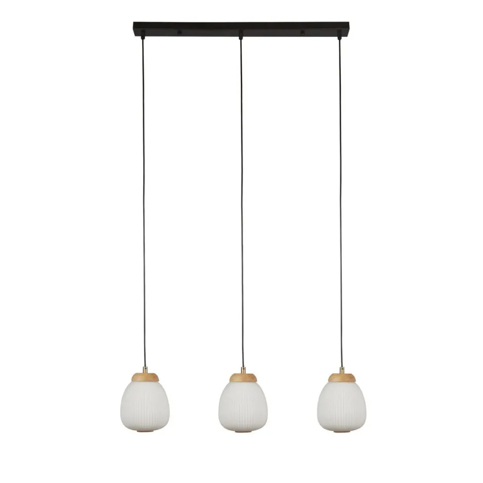 Hängelampen|Esszimmer Lampen*Searchlight Pendelleuchte Schwarz Weiß B: 78,5 cm E14 3-flammig E14