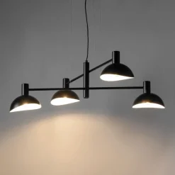 Sigma Pendelleuchte Schwarz Weiß Metall L:90 cm 4-flammig E14< Hängelampen|Moderne Lampen
