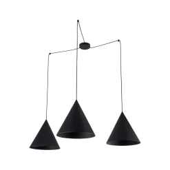 Hängelampen|Esszimmer Lampen*TK Lighting Pendelleuchte Schwarz XXL verstellbar 3-flammig E27 CODY