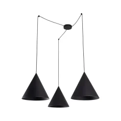 Hängelampen|Esszimmer Lampen*TK Lighting Pendelleuchte Schwarz XXL verstellbar 3-flammig E27 CODY