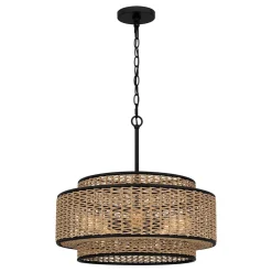 Elstead Pendelleuchte Seil Metall D: 50,8 cm H: max. 233,3 cm Boho< Hängelampen|Wohnzimmerlampen