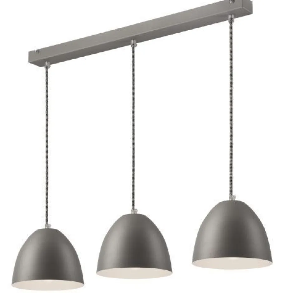 Lamkur Pendelleuchte Silber Metall 3-flmg Retro Esstisch< Hängelampen|Esszimmer Lampen