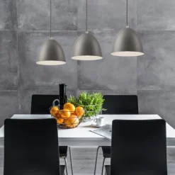 Lamkur Pendelleuchte Silber Metall 3-flmg Retro Esstisch< Hängelampen|Esszimmer Lampen