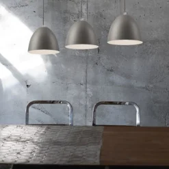 Lamkur Pendelleuchte Silber Metall 3-flmg Retro Esstisch< Hängelampen|Esszimmer Lampen
