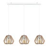 Belis Pendelleuchte Skandinavisch Holz Metall Weiß E27 3-flmg< Hängelampen|Bürolampen