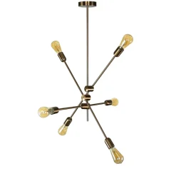 Retro Lampen|Esszimmer Lampen*Easylight Pendelleuchte Sputnik in Messing Retro verstellbar