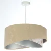 BPS Koncept Pendelleuchte Stoff Ø 50 cm rund Velours Optik Beige Creme< Bürolampen|Schlafzimmer Lampen