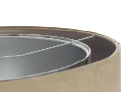 BPS Koncept Pendelleuchte Stoff Ø 50 cm rund Velours Optik Beige Creme< Bürolampen|Schlafzimmer Lampen