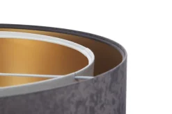 Hängelampen|Bürolampen*BPS Koncept Pendelleuchte Stoff Dunkelgrau Gold E27 rund Ø 50 cm