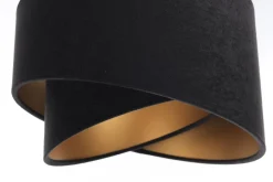 Hängelampen|Bürolampen*BPS Koncept Pendelleuchte Stoff 3-flammig Stoff Schwarz Gold E27