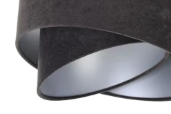 BPS Koncept Pendelleuchte Stoff 3-flammig E27 Schwarz Silber verstellbar< Hängelampen|Bürolampen