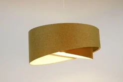 Hängelampen|Bürolampen*BPS Koncept Pendelleuchte Stoff rund Ø 60 cm Beige Boho verstellbar