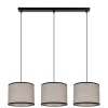 Wohnzimmerlampen|Stofflampen*Belis Pendelleuchte Stoff Schwarz Beige E27 70 cm lang 3-flmg