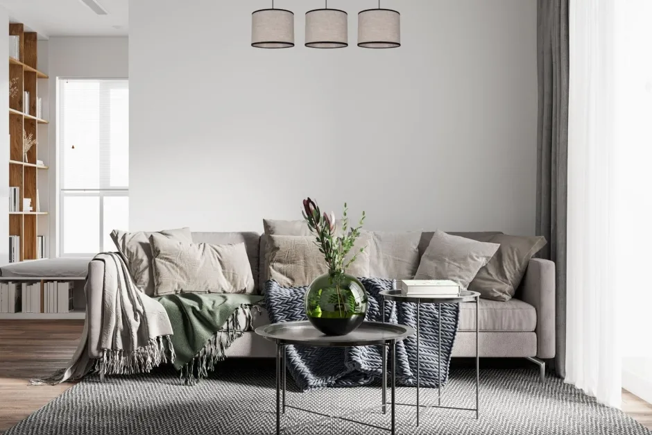 Wohnzimmerlampen|Stofflampen*Belis Pendelleuchte Stoff Schwarz Beige E27 70 cm lang 3-flmg