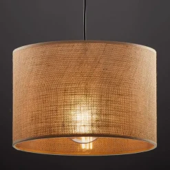 TK Lighting Pendelleuchte Stoffschirm Jute Ø 30 cm E27 Boho Style< Moderne Lampen|Küchenlampen