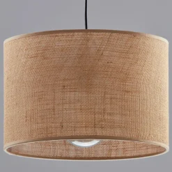 TK Lighting Pendelleuchte Stoffschirm Jute Ø 30 cm E27 Boho Style< Moderne Lampen|Küchenlampen