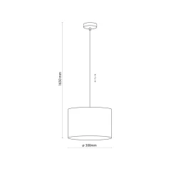 TK Lighting Pendelleuchte Stoffschirm Jute Ø 30 cm E27 Boho Style< Moderne Lampen|Küchenlampen