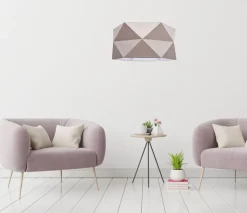 Hängelampen|Bürolampen*Belis Pendelleuchte Stoffschirm Weiß Braun blendarm E27 L:70