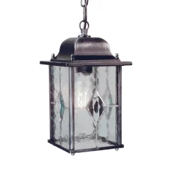 Vintage Lampen|Hängeleuchten Außen*Elstead Pendelleuchte THOMPSON Kirchenglas IP43 außen