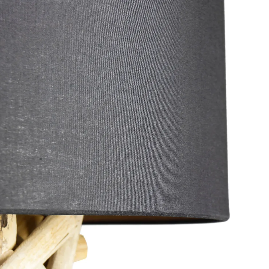 Suna Living Pendelleuchte Treibholz Stoff Handarbeit Unikat PATTANI< Hängelampen|Moderne Lampen