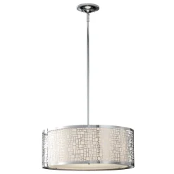 Moderne Lampen|Designerlampen*Elstead Pendelleuchte VEINE Chrom Seide kürzbar Lampe