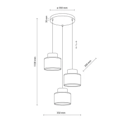TK Lighting Pendelleuchte verstellbar Stoff Jute H: max. 1,1 m 3x E27< Hängelampen|Bürolampen