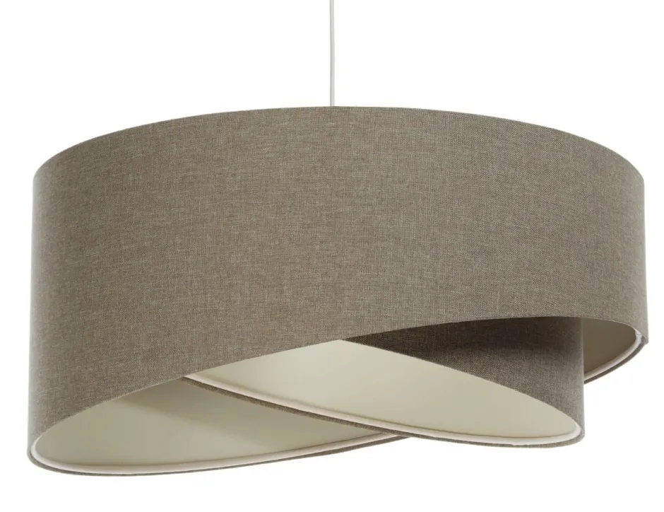 Hängelampen|Bürolampen*BPS Koncept Pendelleuchte verstellbar Braun E27 rund Ø 50 cm Stoff Modern