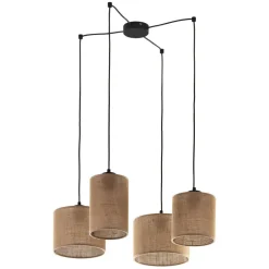 TK Lighting Pendelleuchte verstellbar Boho Style Jute Metall E27< Hängelampen|Esszimmer Lampen