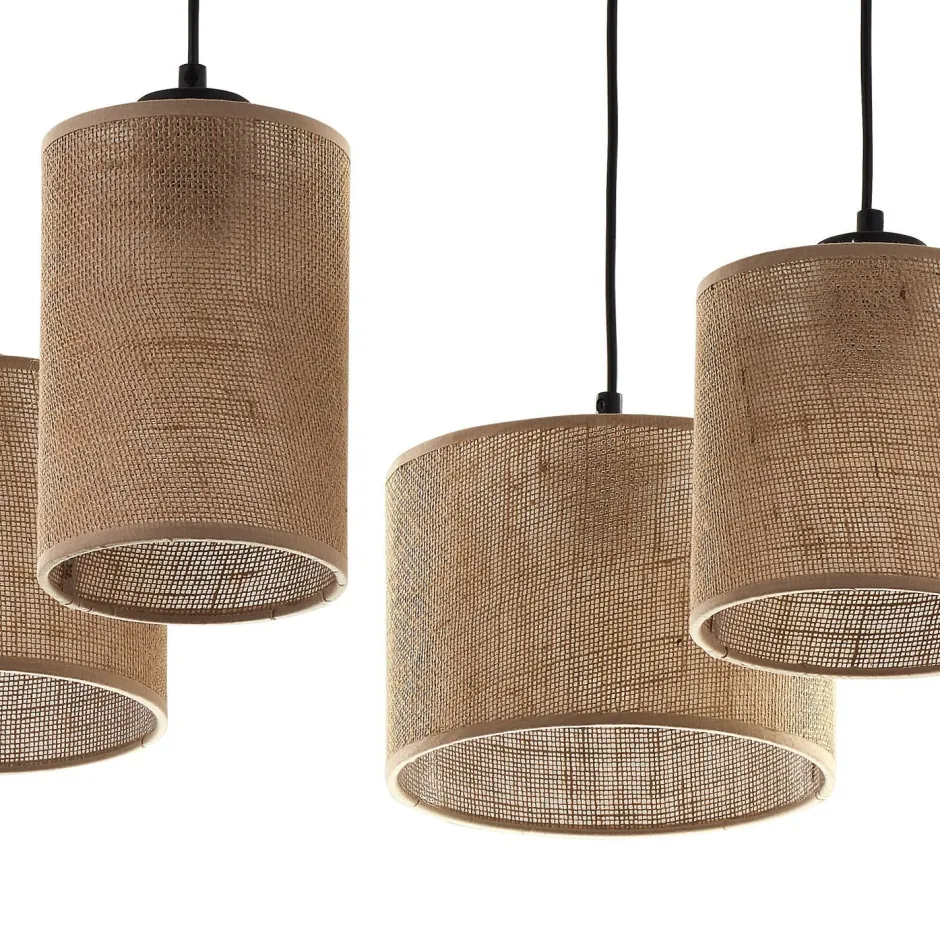 TK Lighting Pendelleuchte verstellbar Boho Style Jute Metall E27< Hängelampen|Esszimmer Lampen